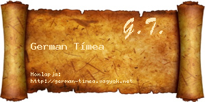 German Tímea névjegykártya